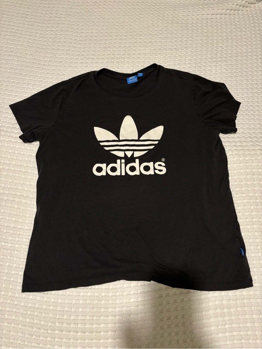 adidas Black T-Shirt with White Trefoil Graphic